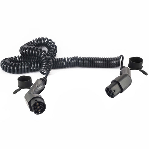 EBG - Type 2 til type 2 ladekabel - Spiralkabel - 32A/1-fase - 7,4 kW